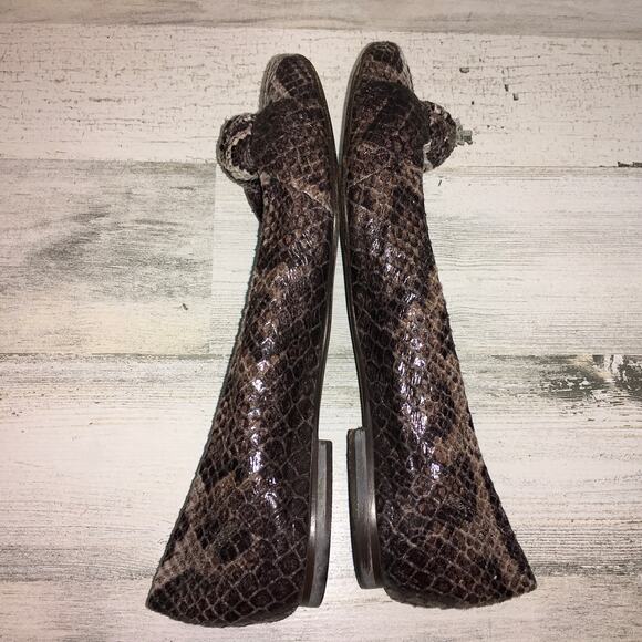 Stuart Weitzman Ballerina Flats Womens 6 Snake Skin Animal Print Ballet Shoes - Picture 8 of 11